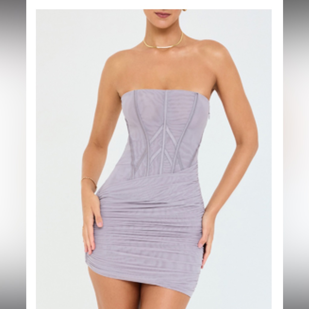 Mistress Rocks Corset Mini Dress In Smoke